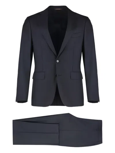 Canali Two-piece Wool Suit In Blue