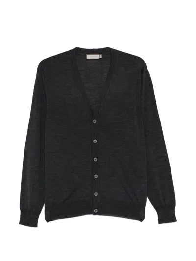Canali V-neck Button-fastening Cardigan In Gray