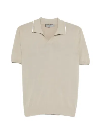 Canali V-neck T-shirt In Nude