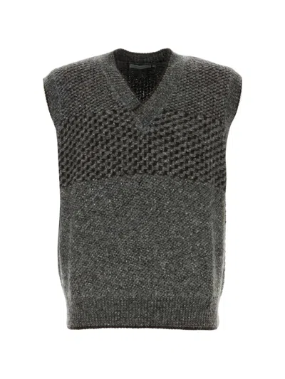 Canali V-neck Vest In Gray