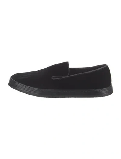 Pre-owned Canali Velvet Loafers In Black