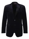 Canali Velvet Two-button Jacket In Blue