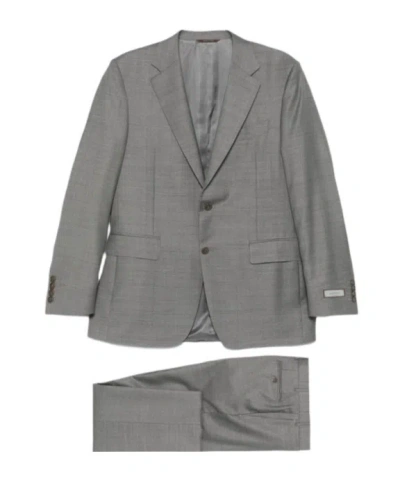 Canali Wool Single-breasted Suit In Gray