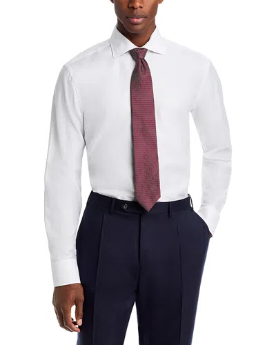 Canali Vertical Weave Dress Shirt In White