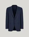 Canali Veste Kei Bleue En Laine, Soie Et Lin