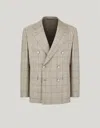 Canali Veste Croisée Beige En Laine, Soie Et Lin Travel In Multi