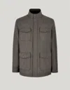 Canali Veste De Campagne Avec Partie Avant En Flanelle « Impeccabile » Noyer In Gray