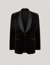 Canali Veste De Smoking En Velours De Coton Marron In Burgundy