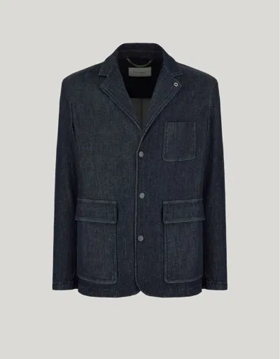 Canali Veste Décontractée Bleue En Denim Et Cachemire Mélangés In Blue