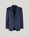 Canali Veste En Coton Et Cachemire Stretch Bleue In Blue
