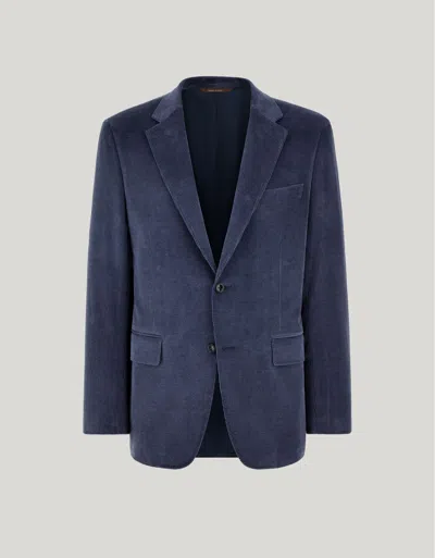 Canali Veste En Coton Et Cachemire Stretch Bleue In Blue
