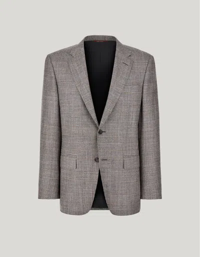 Canali Veste En Laine, Soie Et Cachemire Grise Et Huile In Gray