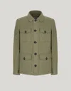 Canali Veste En Lin Vert Sauge In Green