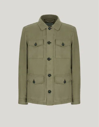 Canali Veste En Lin Vert Sauge In Green