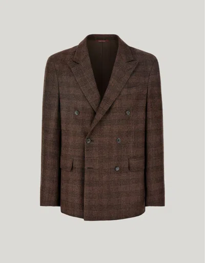 Canali Veste En Mélange De Laine Marron In Brown