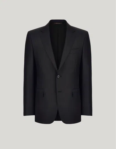 Canali Veste En Pure Laine 150's Noir In Black