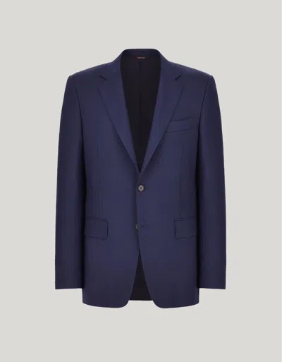 Canali Veste En Pure Laine Travel Blu In Blue