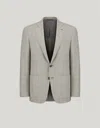 Canali Veste Grise Et Beige À Grands Carreaux, En Soie Et Laine In Gray