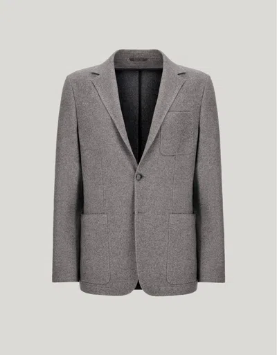 Canali Veste Jersey En Soie Et Cachemire Gris In Gray