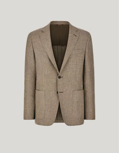 Canali Veste Kei En Pure Laine Beige In Brown
