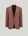 Canali Veste Marron Et Bleu Clair À Carreaux, En Soie Et Cachemire In Brown