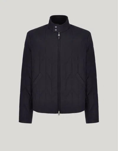 Canali Veste Matelassée En Tissu Technique Bleu In Blue