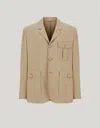 Canali Veste Travel Sable En Laine, Soie Et Lin In Neutral