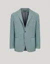 Canali Veste Verte En Maille Jersey In Blue