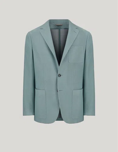 Canali Veste Verte En Maille Jersey In Blue