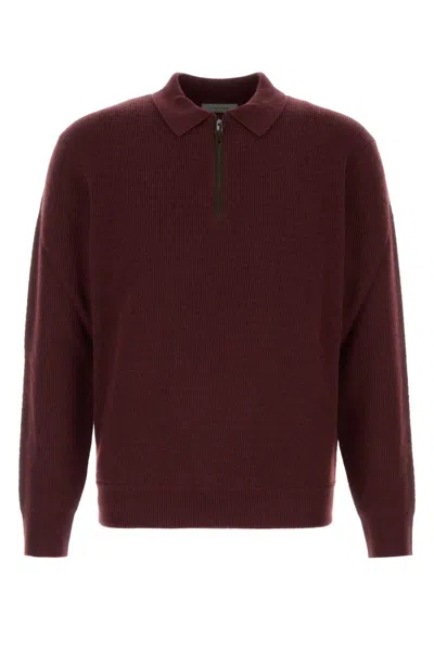Canali Virgin Wool & Cashmere Polo Shirt In Brown