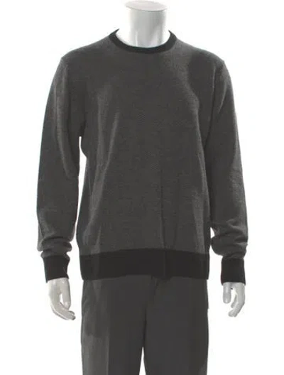 Pre-owned Canali Virgin Wool Crew Neck Pullover In Gray