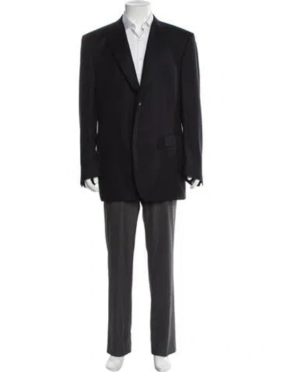 Pre-owned Canali Virgin Wool Overcoat In Black