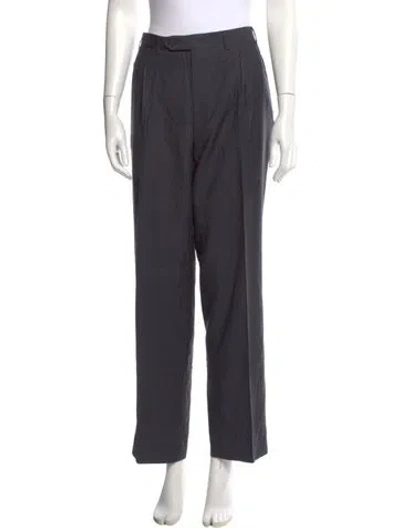 Pre-owned Canali Virgin Wool Straight Leg Pants In Gray