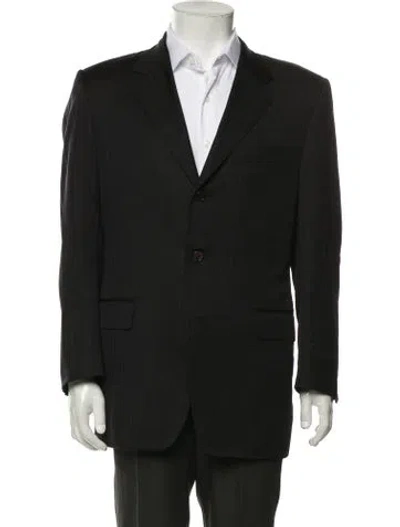 Pre-owned Canali Virgin Wool Striped Two-piece Blazer In Blue