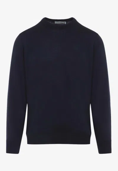Canali Round-neck Long-sleeve Sweater In Black