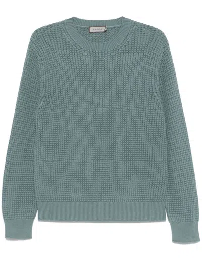 Canali Waffle-knit Sweater In Blue
