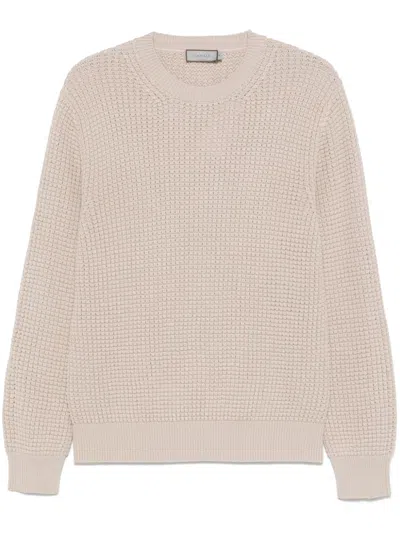 Canali Waffle-knit Sweater In Neutrals