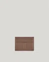 Canali Walnut Cardholder In Hammered Calfskin In Brown
