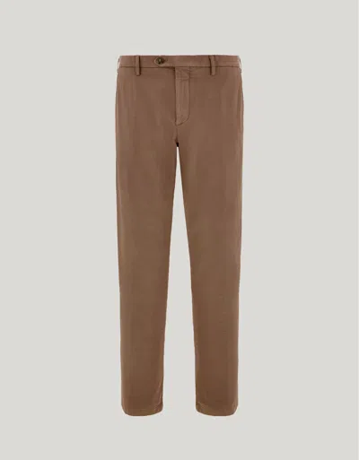 Canali Walnut Cotton And Cashmere Gabardine Regular-fit Chinos In Brown
