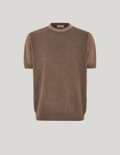 Canali Knitted T-shirt In Brown