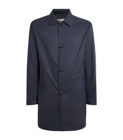 Canali Water-resistant Overcoat In Multi