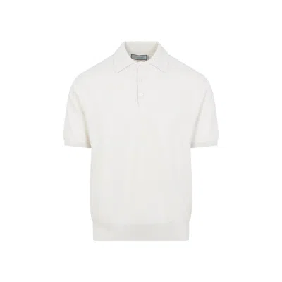 Canali White Cotton Polo