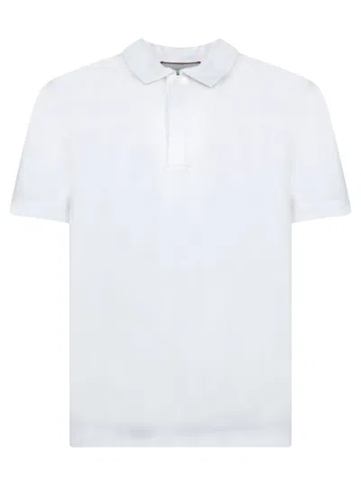 Canali White Cotton Polo Shirt