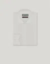 Canali White Cotton Twill Shirt With Mother Of Pearl Buttons In White