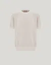 Canali White Microstructured Cotton T-shirt With Closed Hem In White