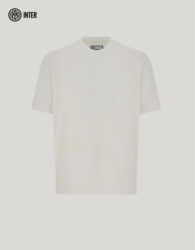 Canali White Silk And Cotton T-shirt - Inter Collection In Gray