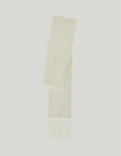 Canali White Silk Ceremony Scarf In Neutral