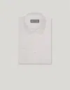 Canali White Stretch Cotton-blend Shirt With Pointed Collar In White