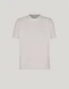Canali White Microstructured Cotton T-shirt With Closed Hem In White