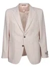 Canali White/pink Wool And Linen Jacket In Neutral